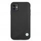 BMW Signature Leather Debossed Stripes Leather Case - кожен кейс (естествена кожа) за iPhone 11 (черен) 1
