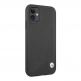 BMW Signature Leather Debossed Stripes Leather Case - кожен кейс (естествена кожа) за iPhone 11 (черен) 2