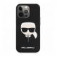 Karl Lagerfeld Saffiano Karl Head Leather Case - дизайнерски кожен кейс за iPhone 13 Pro Max (черен)  1
