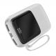 Baseus Qpow Digital Display Power bank with Lightning cable 15W 10000mAh (PPQD-B02) - външна батерия 10000 mAh с вграден Lightning кабел и USB-C, USB-A и Lightning портове (бял) 3