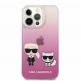 Karl Ikonik Karl and Choupette Case - дизайнерски кейс с висока защита за iPhone 13 Pro Max (розов)  1