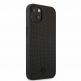 Mercedes-Benz Genuine Leather Meshed Hard Case - дизайнерски кожен кейс (естествена кожа) за iPhone 13 (черен) 4