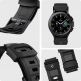 Spigen Rugged Band 20mm - хибридна каишка (полимер+карбон) за Galaxy Watch 4, Galaxy Watch Active 2, Huawei Watch GT 2 42mm и други (20мм) (черен) 2