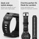 Spigen Rugged Band 20mm - хибридна каишка (полимер+карбон) за Galaxy Watch 4, Galaxy Watch Active 2, Huawei Watch GT 2 42mm и други (20мм) (черен) 3