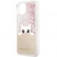 Karl Lagerfeld Liquid Glitter Peek a Boo Case - дизайнерски кейс с висока защита за iPhone 13 (прозрачен) 3