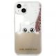 Karl Lagerfeld Liquid Glitter Peek a Boo Case - дизайнерски кейс с висока защита за iPhone 13 (прозрачен) 6
