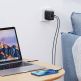 Ugreen Dual USB-C PD 3.0 Wall Charger 66W - захранване с 2 x USB-C (PD) изхода (черен)  2