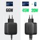 Ugreen Dual USB-C PD 3.0 Wall Charger 66W - захранване с 2 x USB-C (PD) изхода (черен)  12