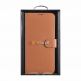 iCarer Haitang Leather Wallet Case - кожен (естествена кожа) калъф, тип портфейл за Samsung Galaxy S22 Ultra (кафяв) 1