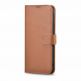 iCarer Haitang Leather Wallet Case - кожен (естествена кожа) калъф, тип портфейл за Samsung Galaxy S22 Ultra (кафяв) 7