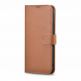 iCarer Haitang Leather Wallet Case - кожен (естествена кожа) калъф, тип портфейл за Samsung Galaxy S22 (кафяв) 9