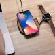 iCarer Leather 2 in 1 Wireless Charger 10W - поставка (пад) за безжично зареждане на Qi съвместими устройства и зареждане на Apple Watch (кафяв)  7