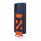 Samsung Silicone Cover With Strap EF-GS906TNEGWW  - оригинален силиконов кейс с ластик против изпускане за Samsung Galaxy S22 Plus (тъмносин) 2