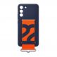 Samsung Silicone Cover With Strap EF-GS906TNEGWW  - оригинален силиконов кейс с ластик против изпускане за Samsung Galaxy S22 Plus (тъмносин) 4