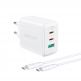 Acefast Super Fast Wall Charger Set 65W PD - захранване за ел. мрежа за лаптопи, смартфони и таблети с USB-A и 2xUSB-C изходи с технология за бързо зареждане и USB-C към USB-C кабел (бял) 1