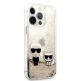 Karl Lagerfeld Liquid Glitter Karl & Choupette Case - дизайнерски кейс с висока защита за iPhone 13 Pro (прозрачен-златист) 4