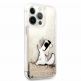 Karl Lagerfeld Liquid Glitter Choupette Fun Case - дизайнерски кейс с висока защита за iPhone 13 Pro (прозрачен-златист) 4