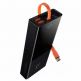 Baseus Power Bank Elf 65W 20000mAh (PPJL000001) - външна батерия 210000 mAh с вграден USB-C кабел и USB-C, 2xUSB-A портове (черен) 1