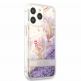 Guess Liquid Glitter Flower Case - дизайнерски кейс с висока защита за iPhone 13 Pro Max (лилав) 2