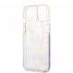 Guess Liquid Glitter Flower Case - дизайнерски кейс с висока защита за iPhone 13 (лилав) 4