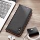Dux Ducis Hivo Genuine Leather Flip Wallet Case - кожен калъф от естествена кожа с поставка и отделение за кр. карти за Samsung Galaxy S22 Ultra (черен) 11