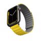 Uniq Revix Silicone Magnetic Strap - двулицевва магнитна силиконова каишка за Apple Watch 42мм, 44мм, 45мм (жълт-сив) 2