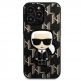 Karl Lagerfeld Monogram Ikonik Case - дизайнерски кожен кейс за iPhone 13 Pro Max (черен) 5