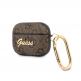 Guess Airpods Pro 4G Script PU Hard Case - кожен кейс с карабинер за Apple Airpods Pro (кафяв) 2