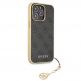 Guess 4G Charms Collection Hard Case - дизайнерски кожен кейс за iPhone 13 Pro (сив) 4