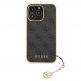Guess 4G Charms Collection Hard Case - дизайнерски кожен кейс за iPhone 13 Pro (сив) 5