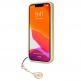 Guess 4G Charms Collection Hard Case - дизайнерски кожен кейс за iPhone 13 Pro (кафяв) 3