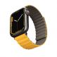 Uniq Revix Silicone Magnetic Strap - двулицевва магнитна силиконова каишка за Apple Watch 42мм, 44мм, 45мм (жълт-кафяв) 1