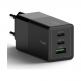 Ringke GaN Laptop Charger 65W - захранване за ел. мрежа за лаптопи, смартфони и таблети с USB-A и 2xUSB-C изходи с технология за бързо зареждане (черен) 1
