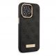 Guess PU 4G MagSafe Leather Hard Case - дизайнерски кожен кейс с MagSafe за iPhone 13 Pro Max (черен) 2