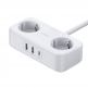Ugreen Diginest Wall Power Strip With USB-C Hub 30W - разклонител с 3 изхода и вградени 3 USB-A и 1 USB-C изхода за мобилни устройства (бял) 7