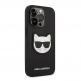 Karl Lagerfeld Saffiano Choupette Head Case - дизайнерски кожен кейс за iPhone 14 Pro (черен) 1