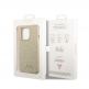 Guess Glitter Flakes Metal Logo - хибриден удароустойчив кейс за iPhone 14 Pro Max (златист) 4