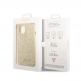 Guess Glitter Flakes Metal Logo - хибриден удароустойчив кейс за iPhone 14 (златист) 4