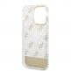 Guess Peony Glitter Script Logo Case - дизайнерски кейс с висока защита за iPhone 14 Pro Max (златист) 4