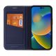 Dux Ducis Skin X2 Case - кожен калъф с поставка и отделение за кр. карти за iPhone 14 Pro Max (син) 2