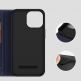 Dux Ducis Skin X2 Case - кожен калъф с поставка и отделение за кр. карти за iPhone 14 Pro Max (син) 9
