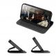 Dux Ducis Skin X2 Case - кожен калъф с поставка и отделение за кр. карти за iPhone 14 Pro (черен) 11