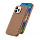 Dux Ducis Grit Faux Leather MagSafe Case - дизайнерски кожен кейс с MagSafe за iPhone 14 Pro (кафяв) 1