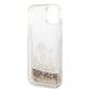 Karl Lagerfeld Liquid Glitter Choupette Eat Case - дизайнерски кейс с висока защита за iPhone 14 (прозрачен-златист) 4