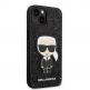 Karl Lagerfeld Glitter Flakes Ikonik Case - хибриден удароустойчив кейс за iPhone 14 (черен) 2
