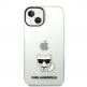 Karl Lagerfeld Choupette Logo Case - дизайнерски кейс с висока защита за iPhone 14 (прозрачен) 5