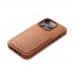 Mujjo Leather Wallet Case - премиум кожен кейс с джоб за кредитна карта за iPhone 14 Pro (кафяв) 3