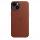 Apple iPhone Leather Case with MagSafe - оригинален кожен кейс (естествена кожа) с MagSafe за iPhone 14 Plus (кафяв) 2