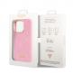 Guess PU Croco with Metal Camera Outline Case - дизайнерски кожен кейс за iPhone 14 Pro (розов) 4