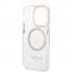 Guess Translucent MagSafe Case - хибриден удароустойчив кейс с MagSafe за iPhone 14 Pro (прозрачен-златист) 4